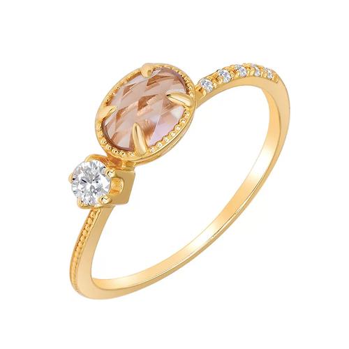 轻奢小众温柔风 s925银镀14k金不规则紫晶戒指的批发展销指南